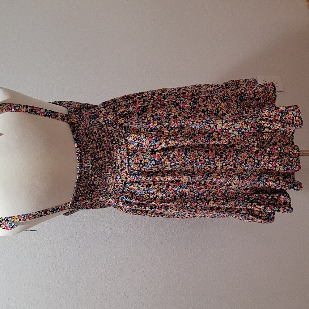 OLD NAVY DITSY FLORAL MINI DRESS CAMI TANK TOP BOHEMIAN RUFFLE HEM XL PETITE - Picture 11 of 12
